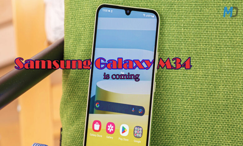 Samsung Galaxy M34 support page is on the surface