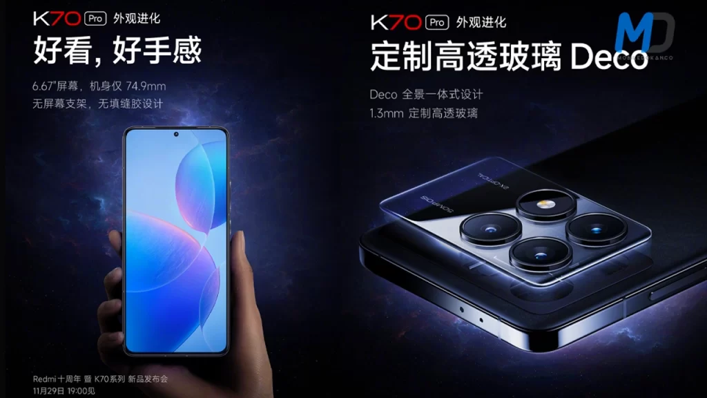 Redmi K70 Pro official display and camera features