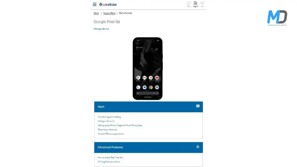 Google Pixel 8a is listed on UScellulars website.webp
